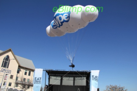 Skype tethered custom shape balloon